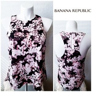 EUC Floral Cherry Blossom Sleeveless Blouse | Banana Republic | M